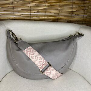 Anthropologie X Urban Original. Crossbody Bag with Pink Patterned Strap